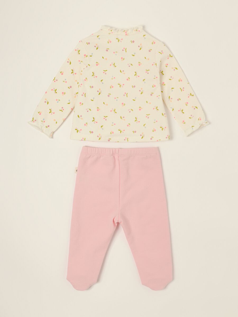 Baby girl multicolour floral stretch cotton set_3