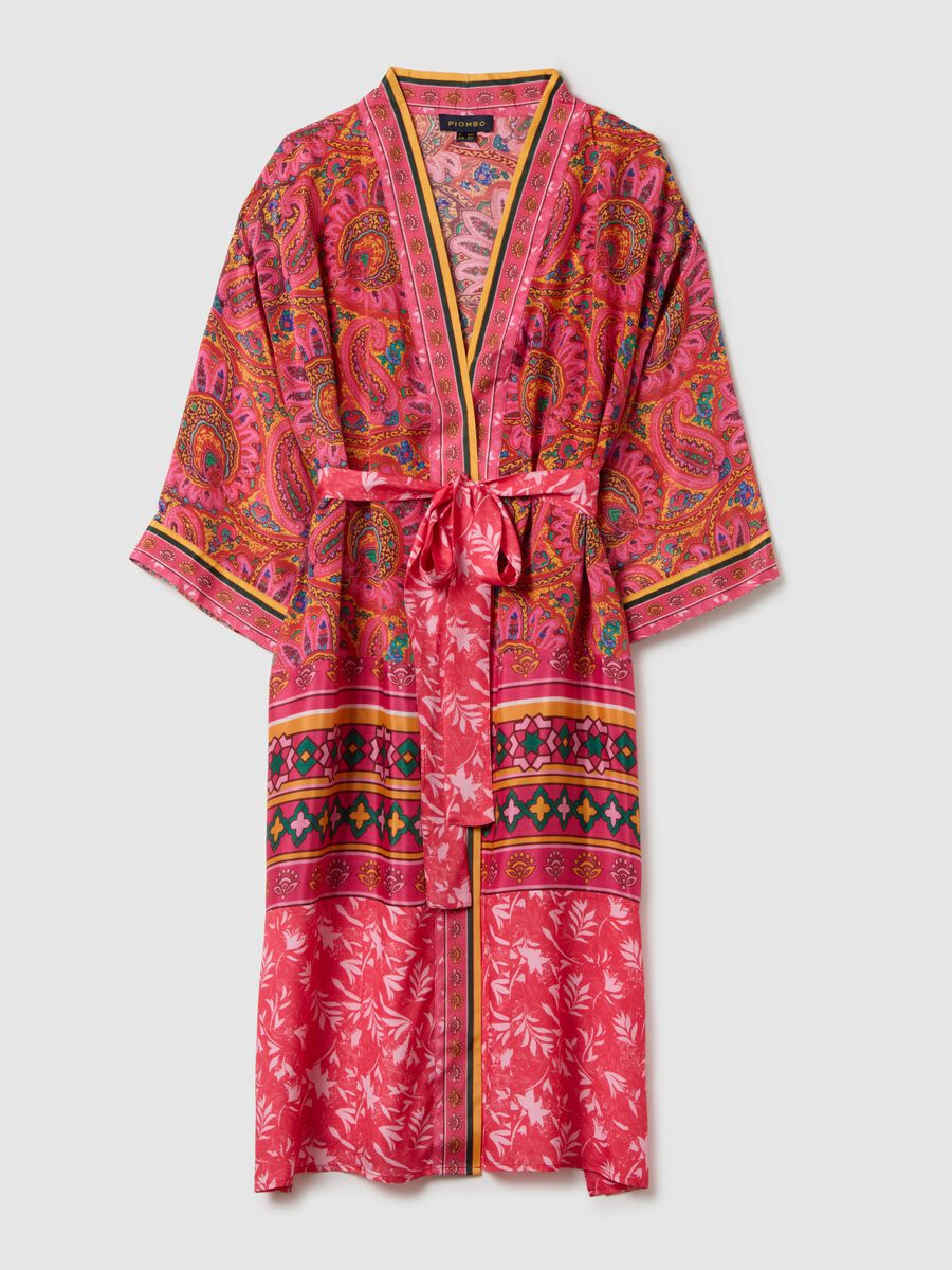 Kimono da donna in puro viscosa multicolor lungo_4