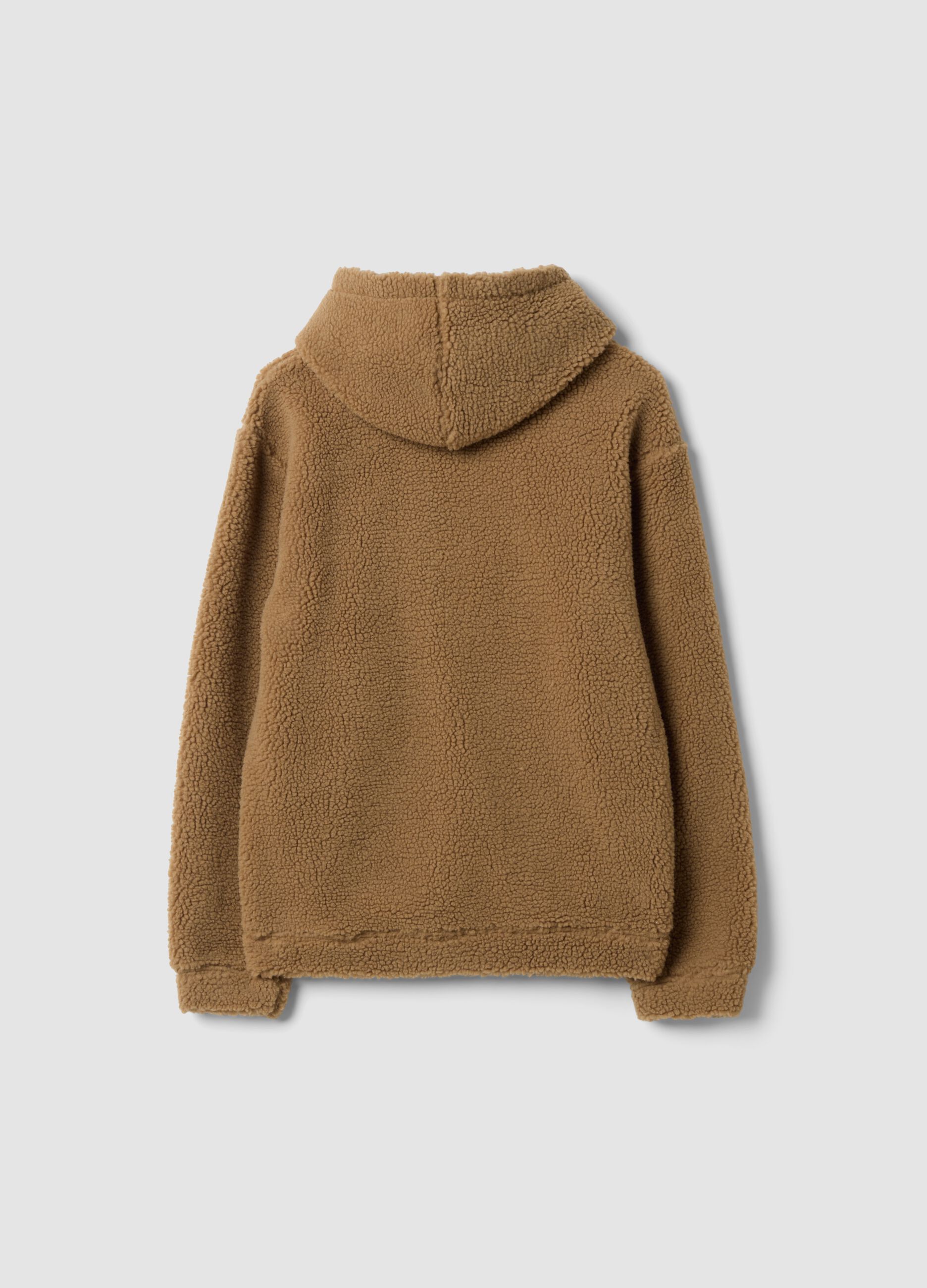 Light brown hooded sweatshirt, relaxed fit