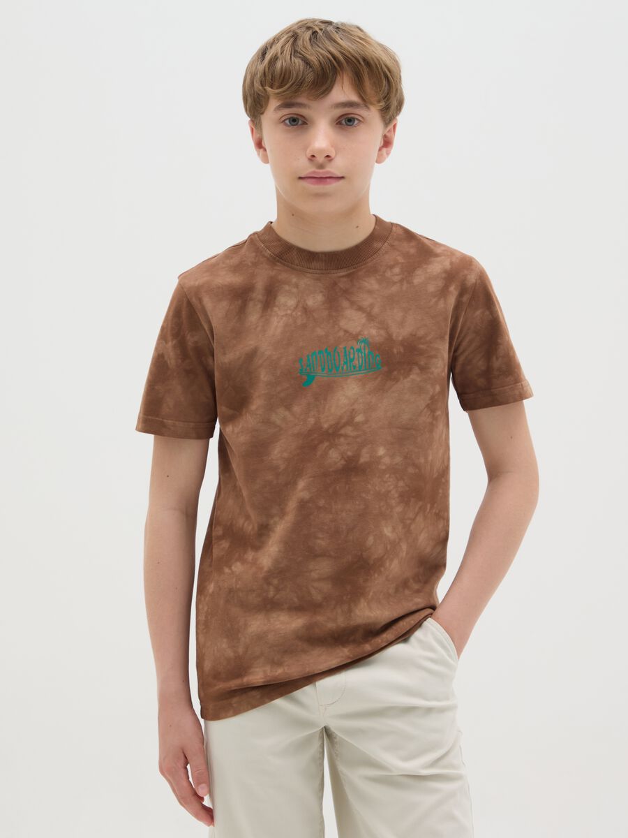 Boys' pure cotton regular fit brown T-shirt_0