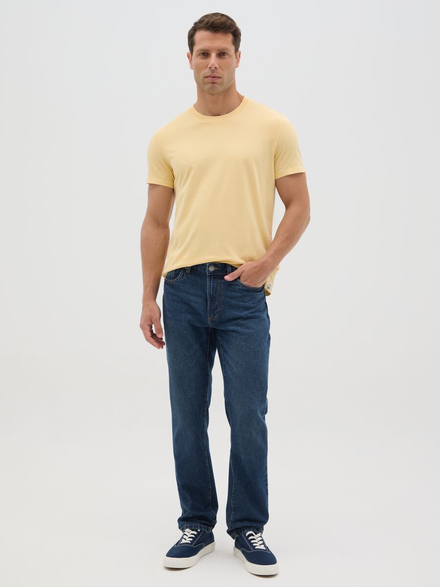 Men’s yellow, regular-fit T-shirt in 100% cotton_1