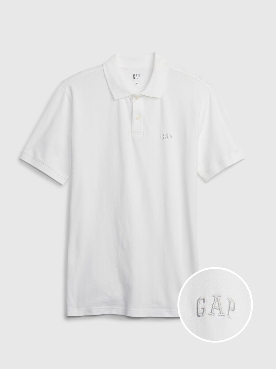 Pique polo shirt with embroidered logo_0