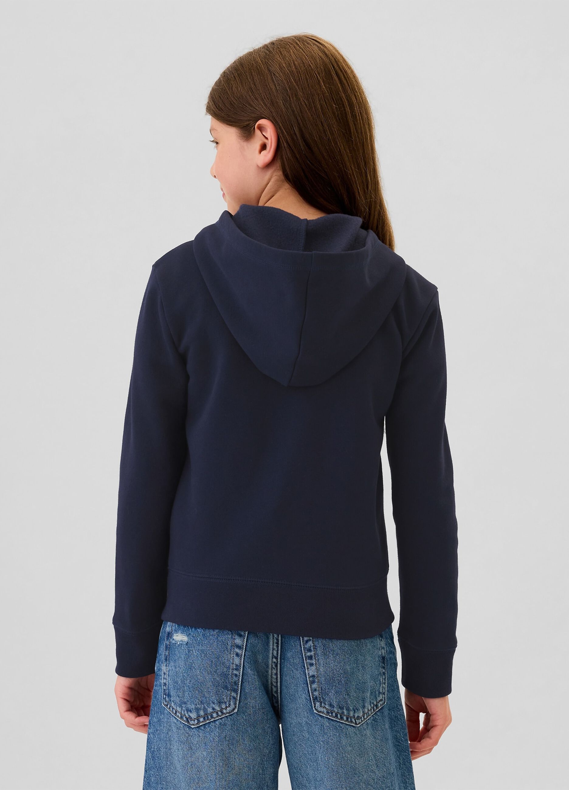 Full-zip hoodie with embroidered logo
