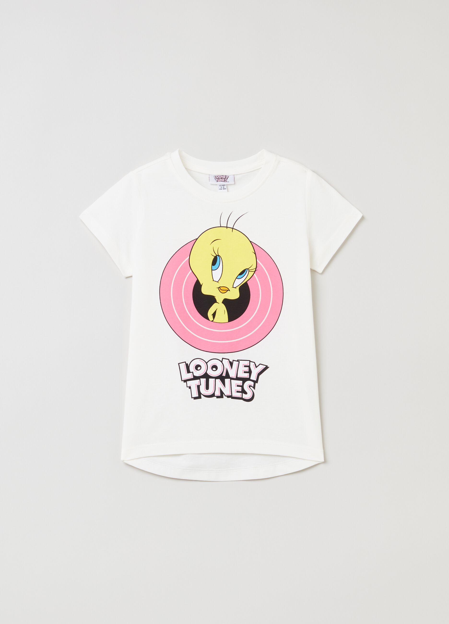Cotton T-shirt with Tweetie Pie print