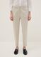 Beige stretch cotton satin trousers regular fit_1