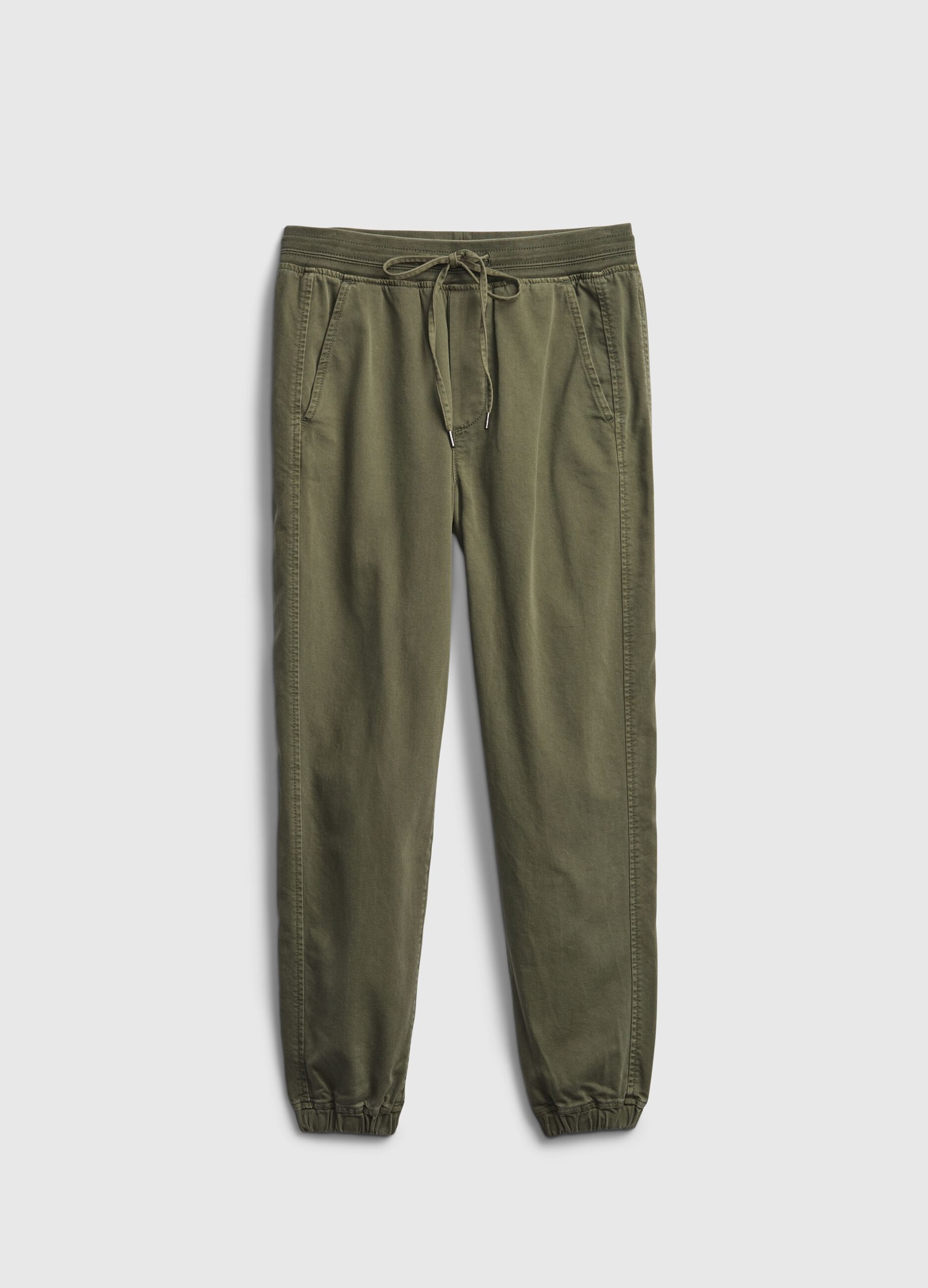 Canvas joggers with drawstring