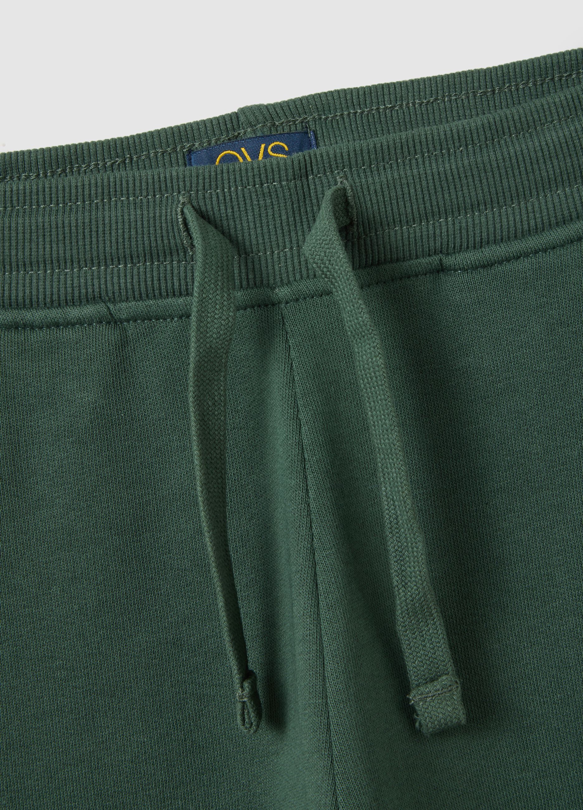 Pantaloni per bambini in puro cotone verde regular fit