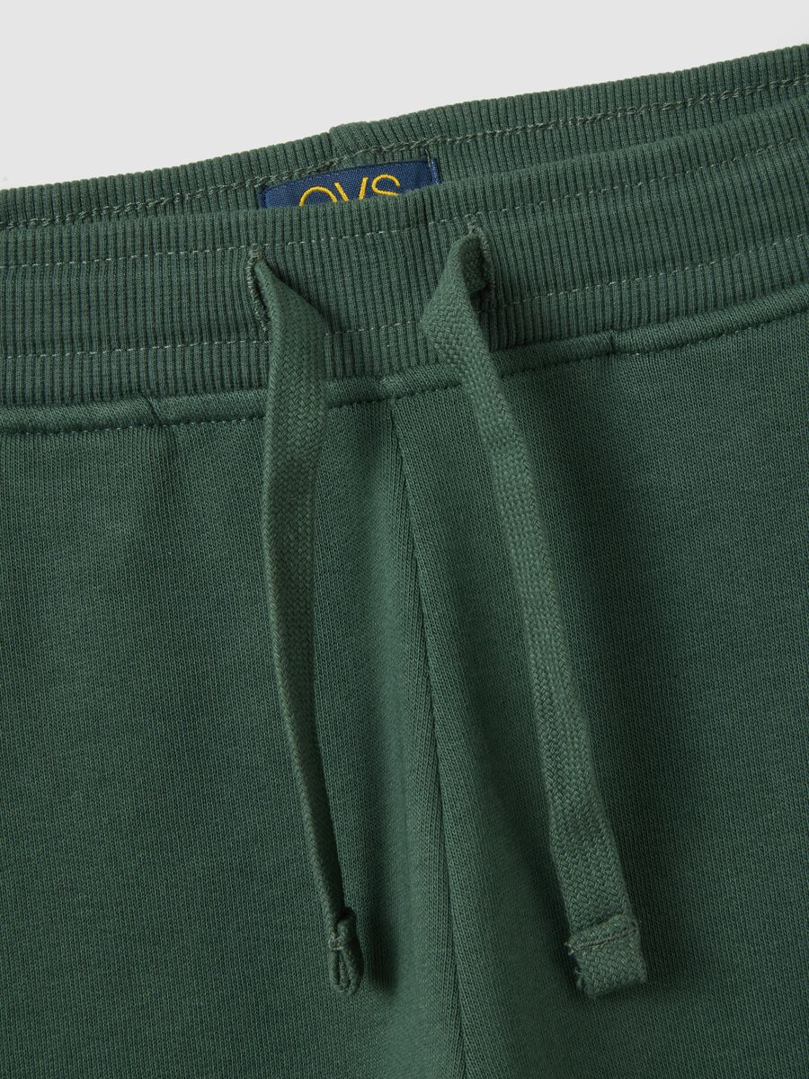 Pantaloni per bambini in puro cotone verde regular fit_2