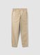 Boys' beige pure cotton jogger trousers regular fit_4