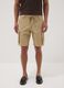 Beige stretch cotton cargo bermuda shorts_1