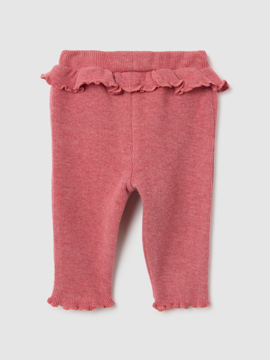 Baby Girl Pink Cotton Slim Fit Leggings_1