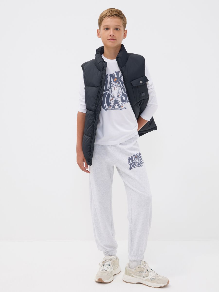 Pantaloni jogger grigi in puro cotone_1
