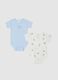 Pack of multicolour newborn bodysuits in pure cotton with prints_0