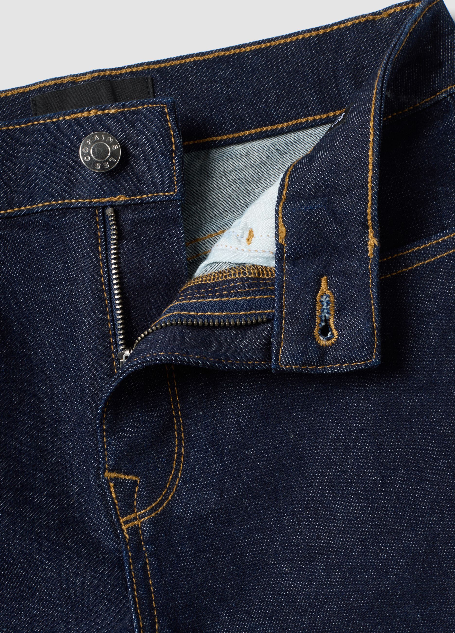 Blue stretch-cotton bootcut jeans