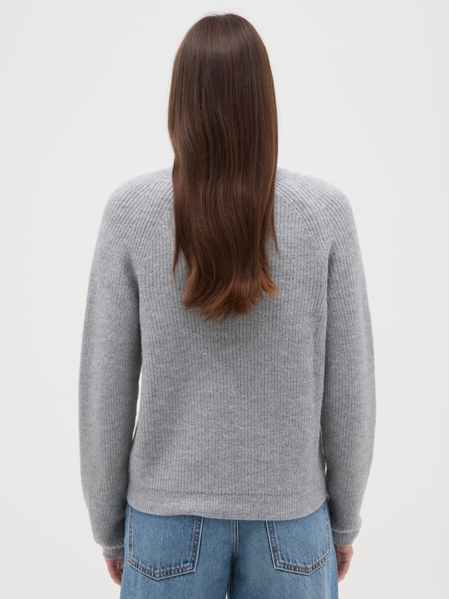 Grey crew neck sweater regular fit_2