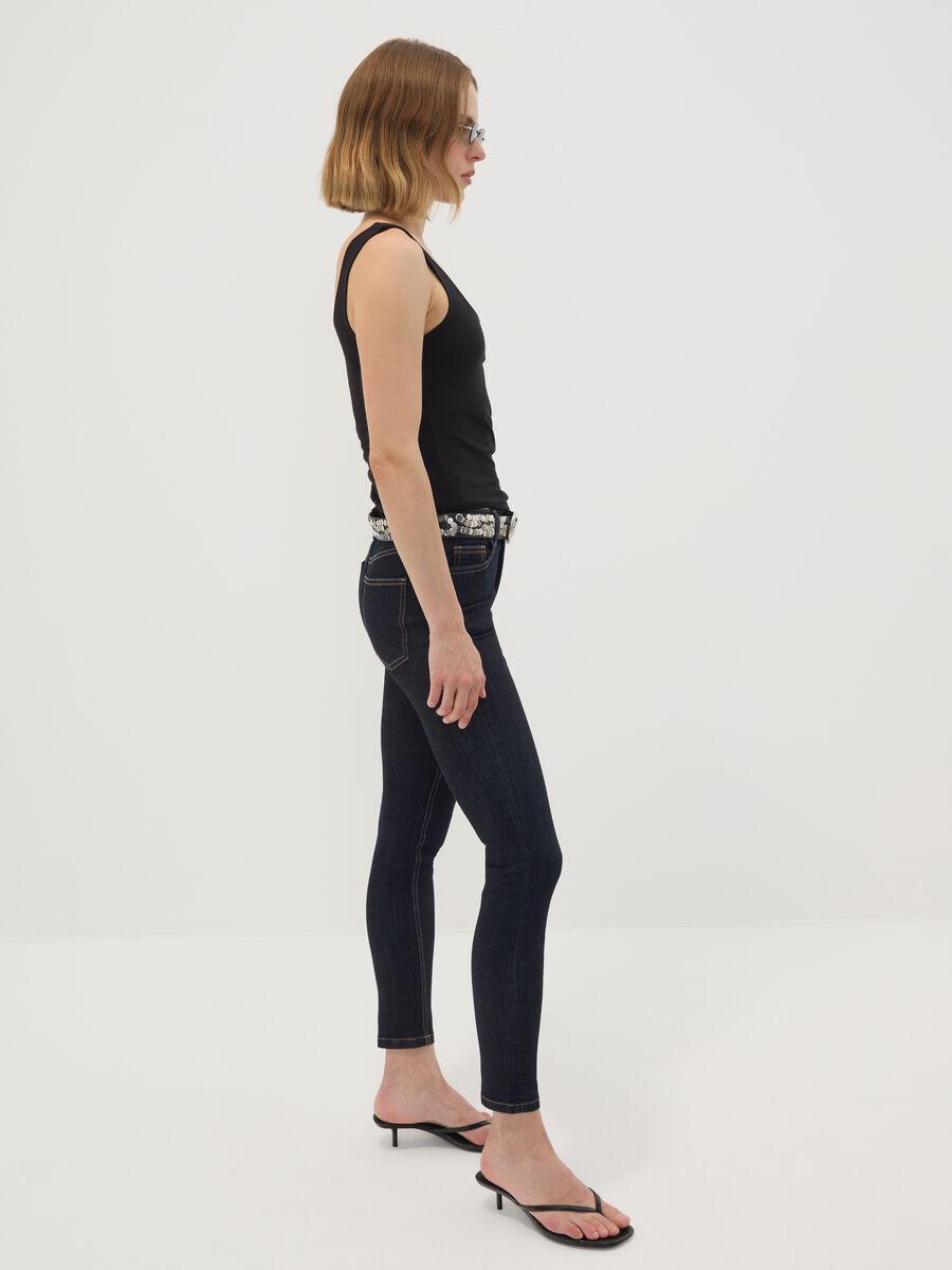Blue denim skinny-fit jeans in stretch cotton_0