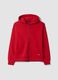 Felpa rossa in puro cotone con girocollo over fit_0