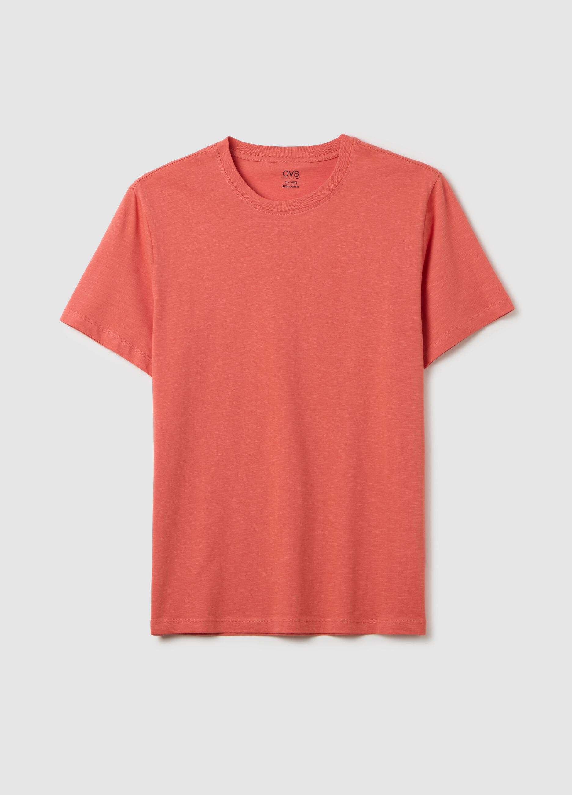 Men's orange pure cotton t-shirt regular fit