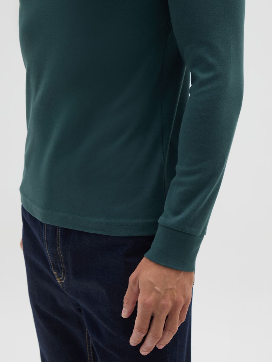 Maglia in puro cotone verde regular fit_3