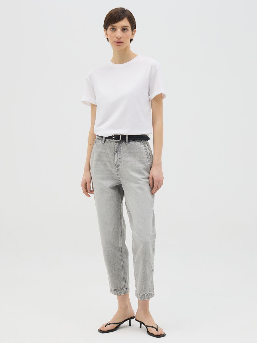 Grey carrot-fit jeans in cotton_0