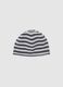Children's grey striped hat in stretch cotton_1
