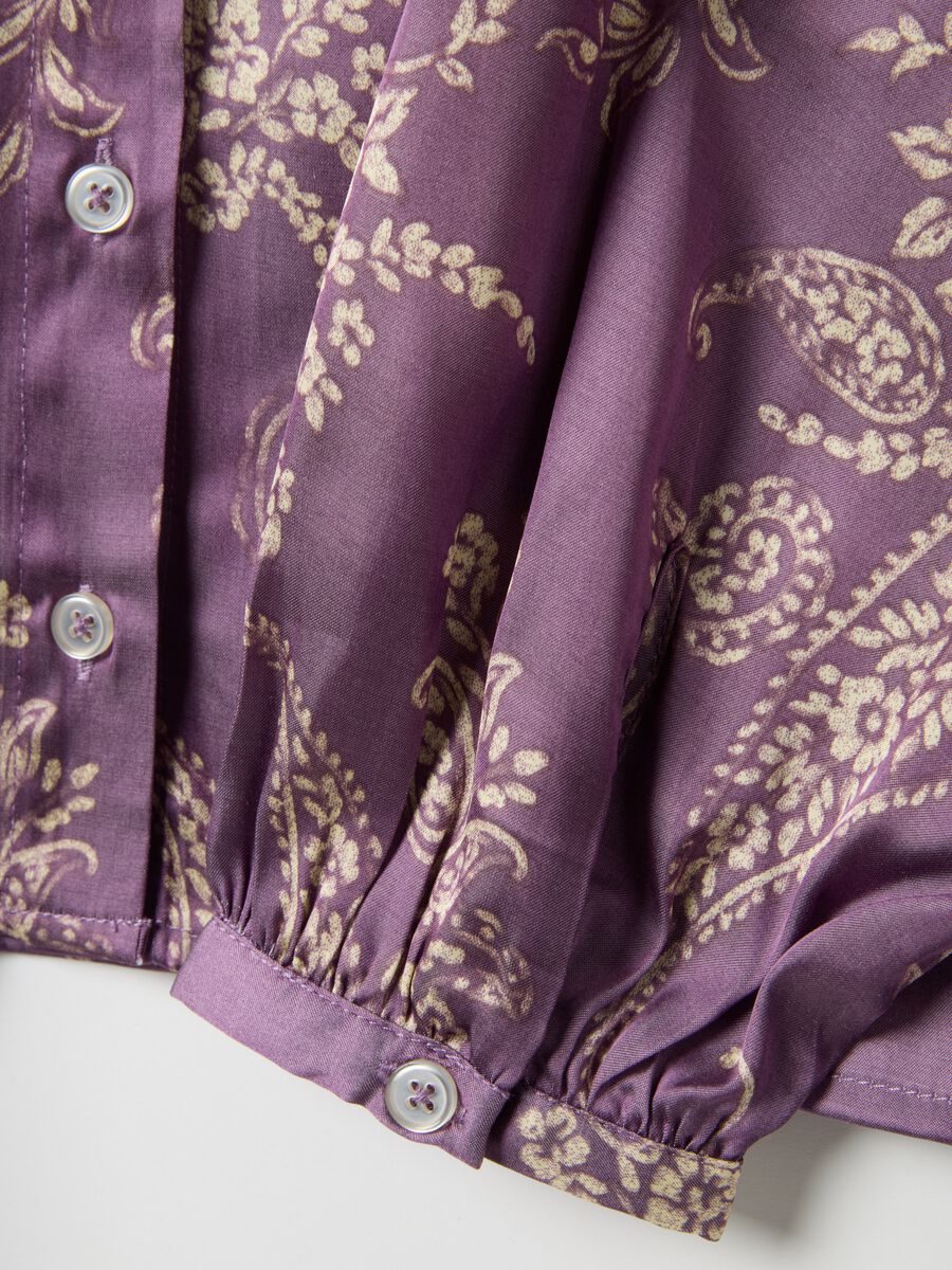 Multicolour viscose blend regular fit shirt with mandarin collar_5