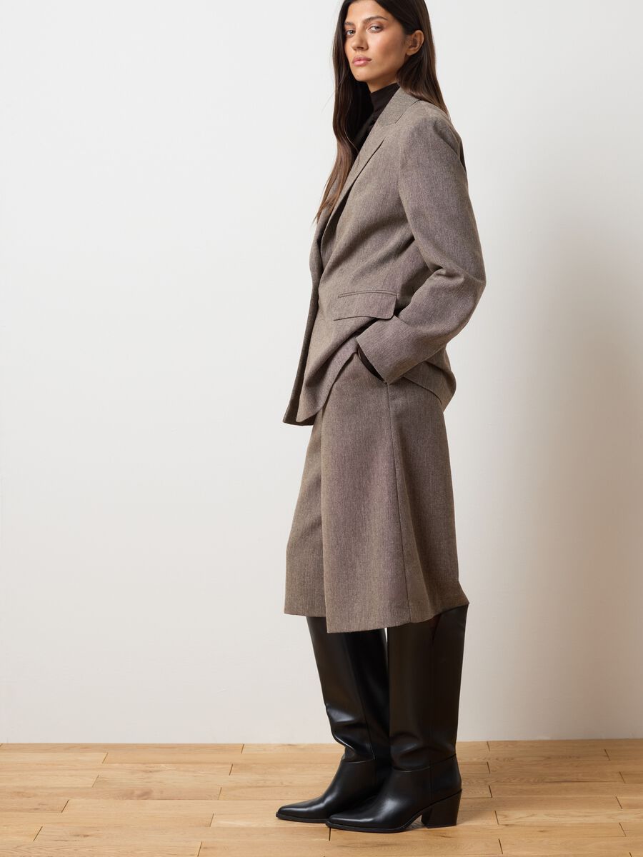 Brown wool blend and polyester blazer_0