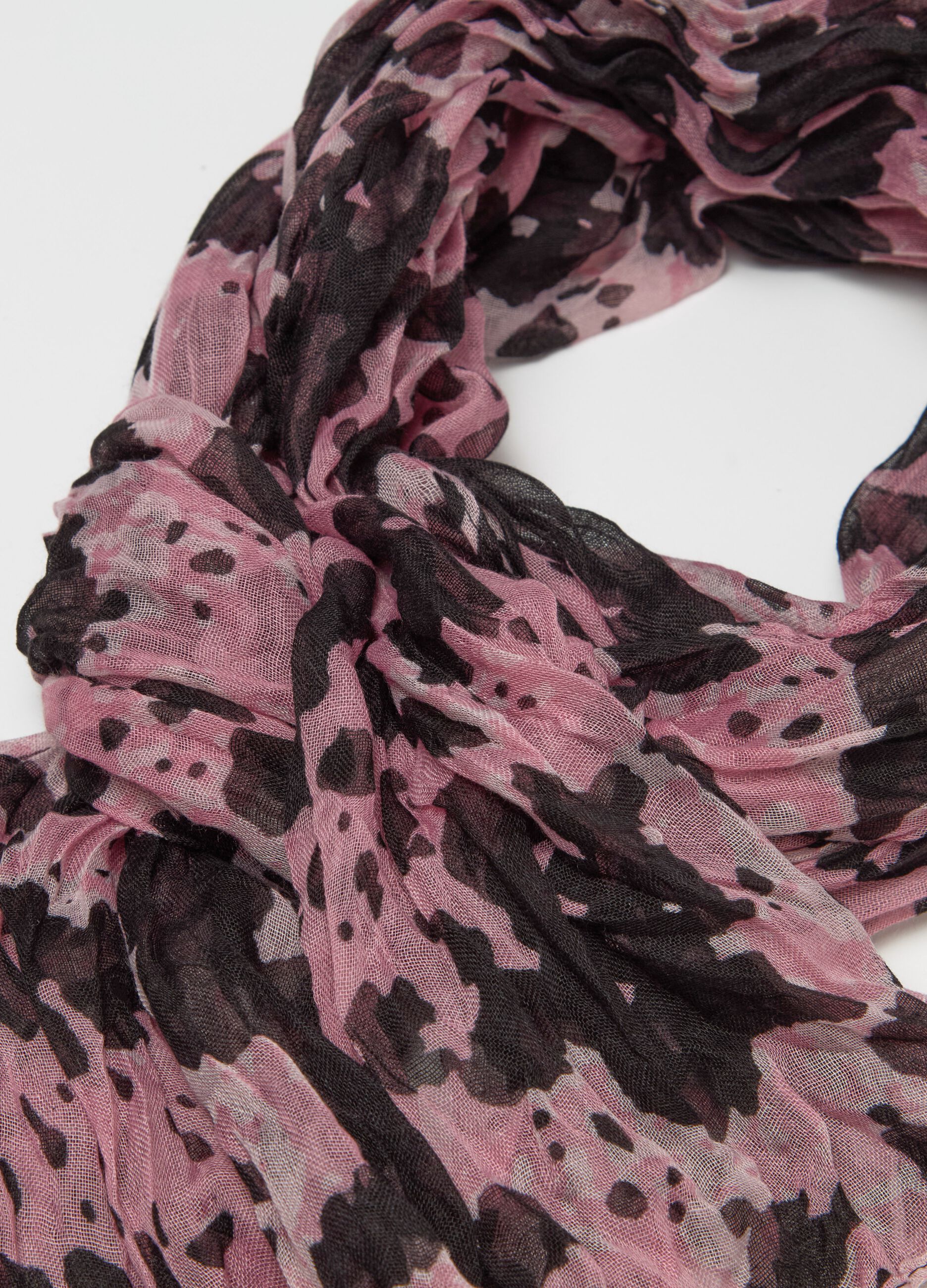 Pashmina effetto crinkle maculata