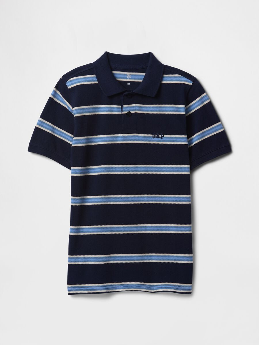Blue and light blue striped polo GAP Kids for boys_0