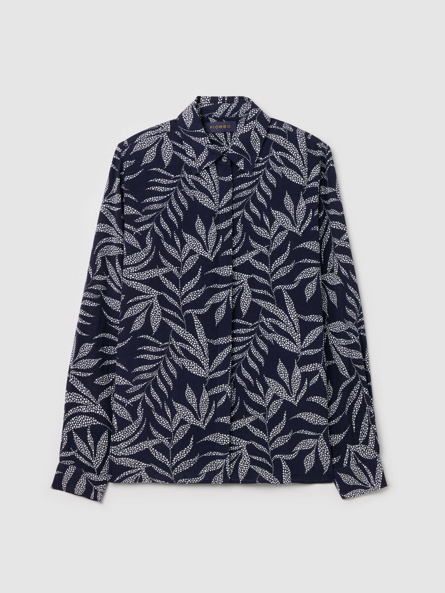 Viscose shirt with foliage print_4