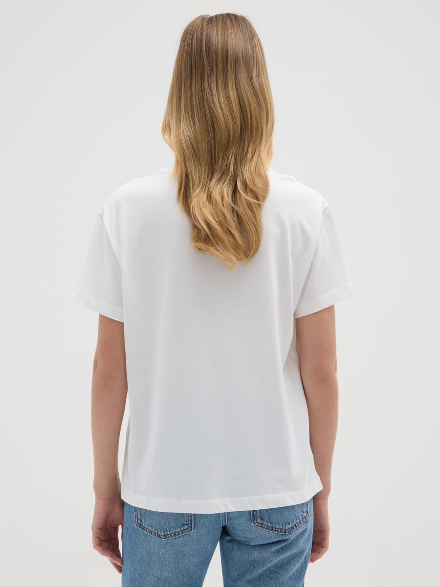 T-shirt in puro cotone bianca regular fit_2