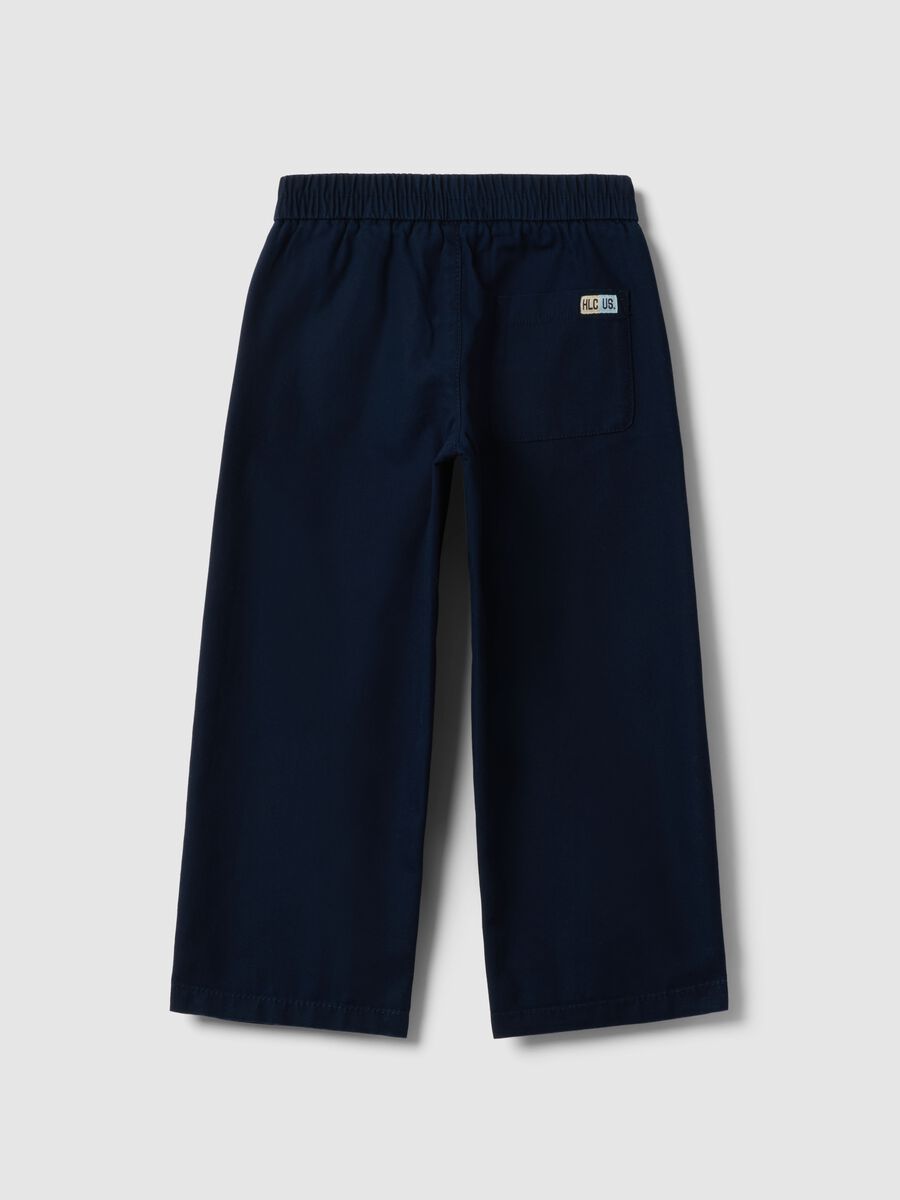 Children's blue cotton trousers with regular fit_1
