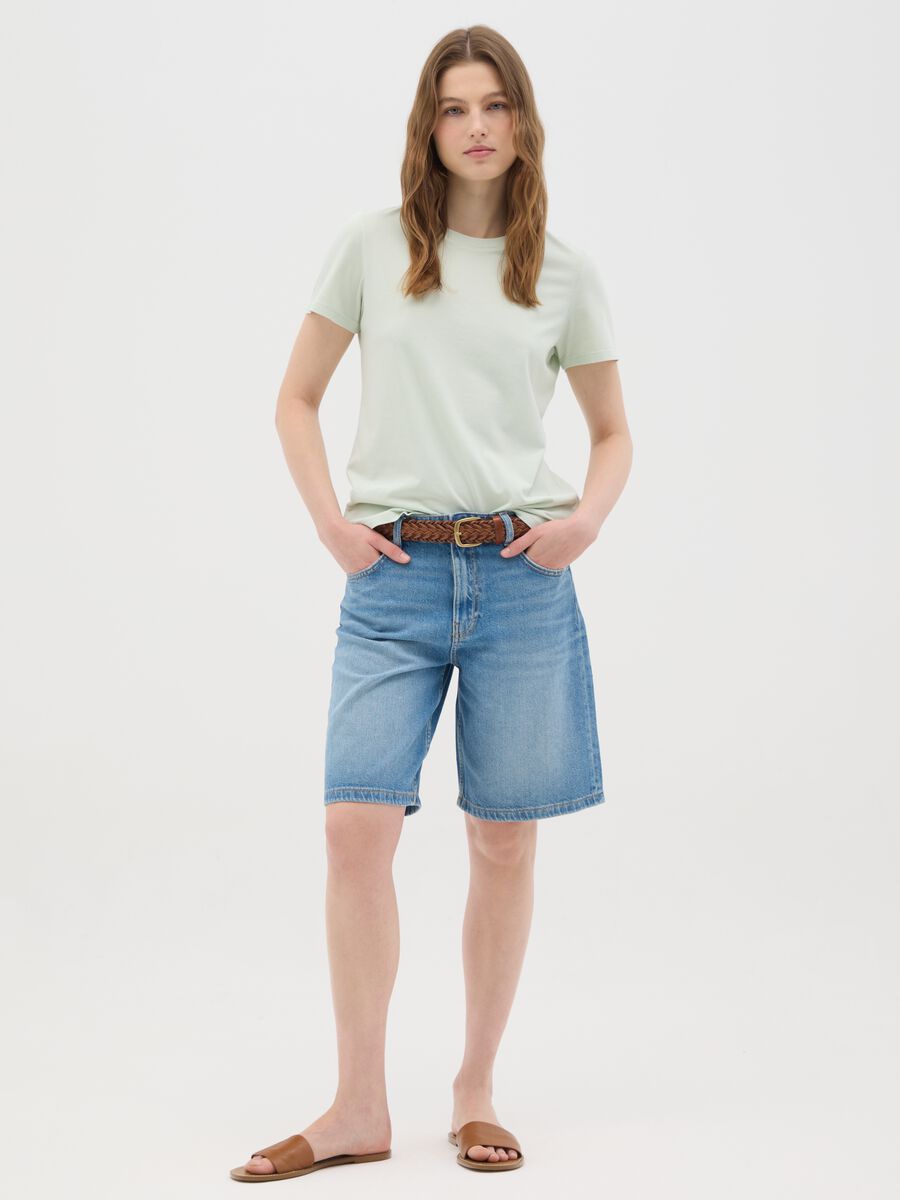 Women’s green regular-fit T-shirt in 100% cotton_1