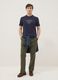 T-shirt blu in puro cotone con stampa frontale regular fit_1