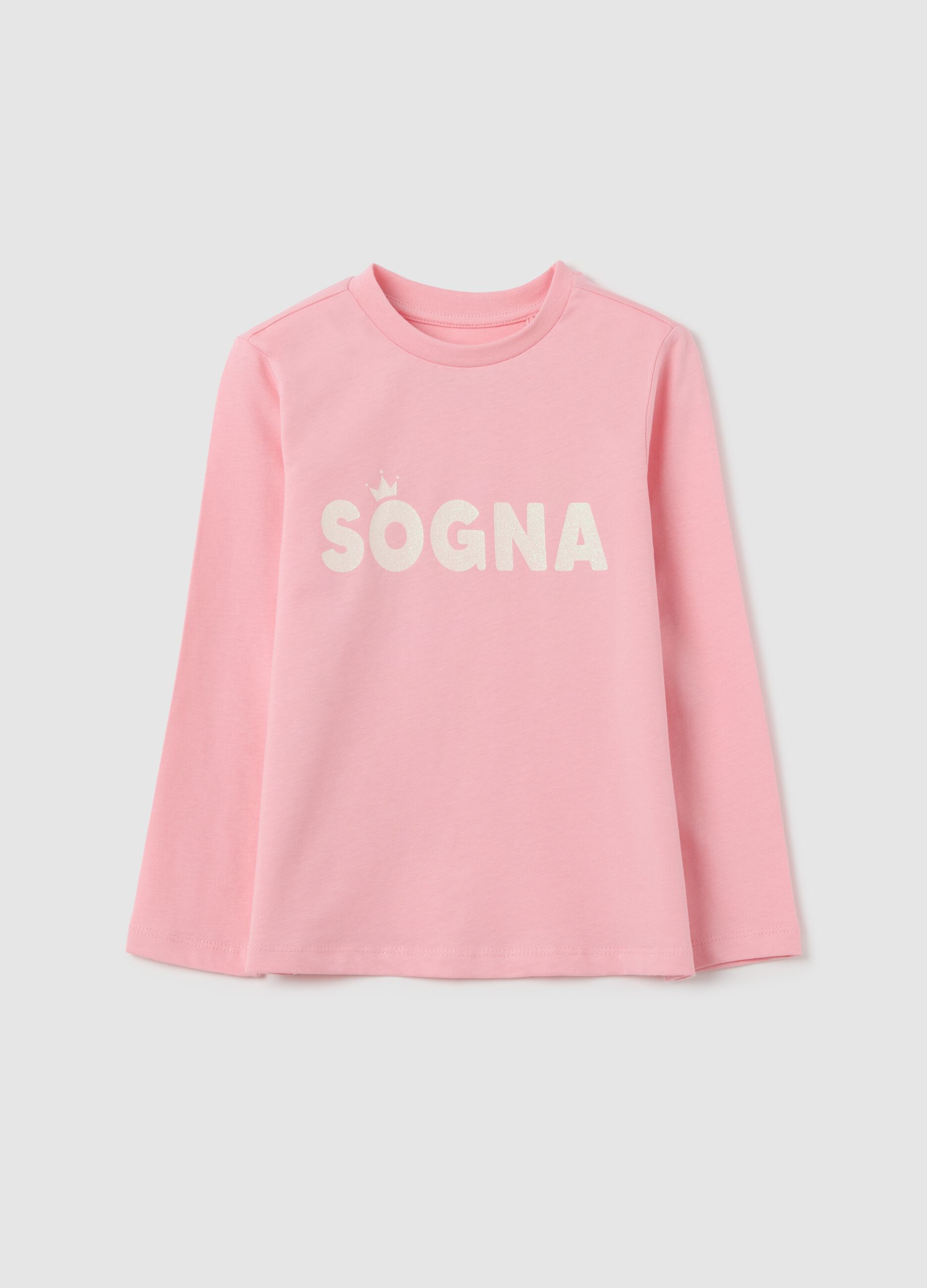 Girls' pure cotton pink regular fit top with print