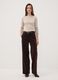 Beige pure cotton crew-neck T-shirt_1