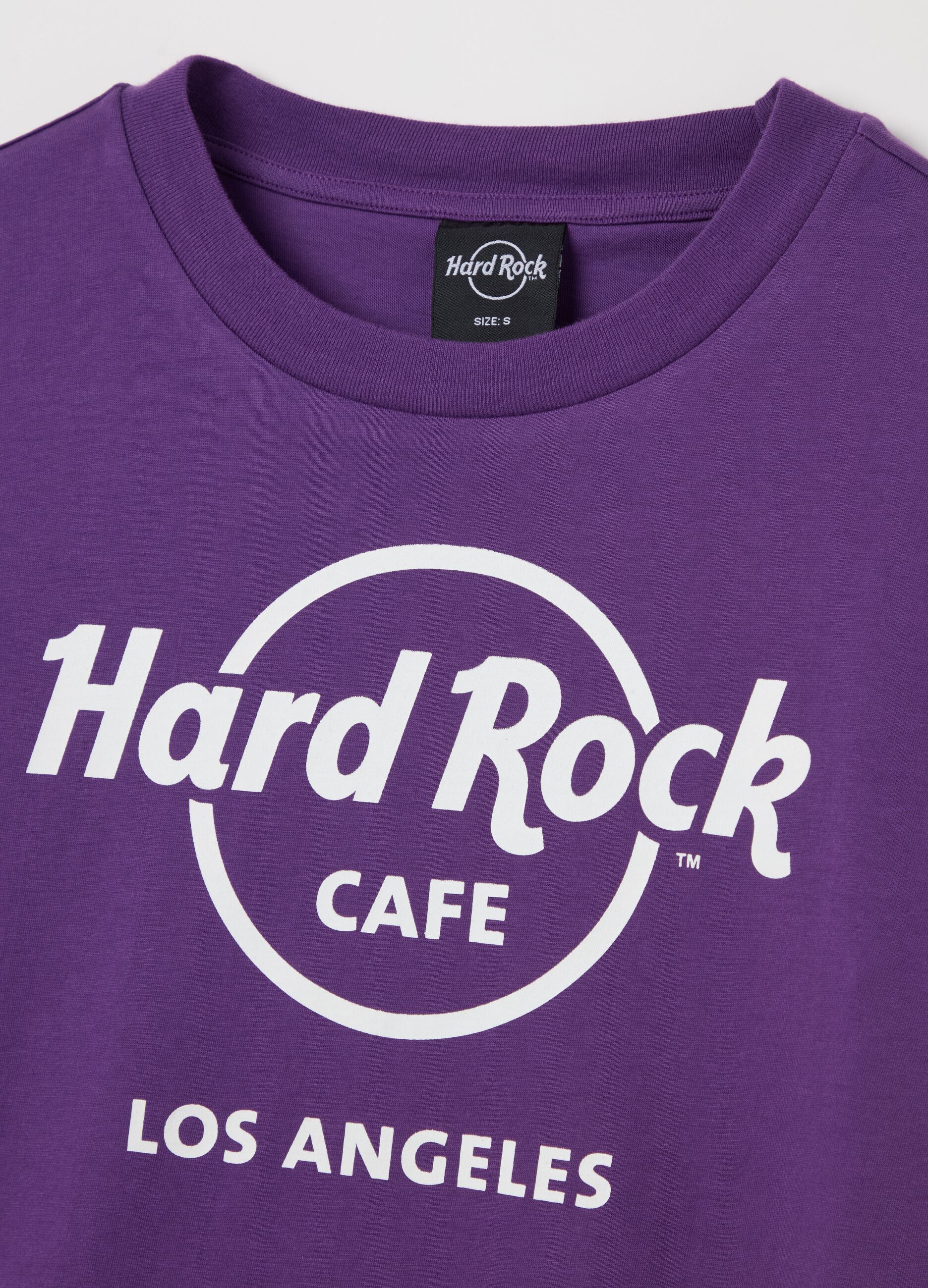 T-shirt viola stampa Hard Rock Café Los Angeles