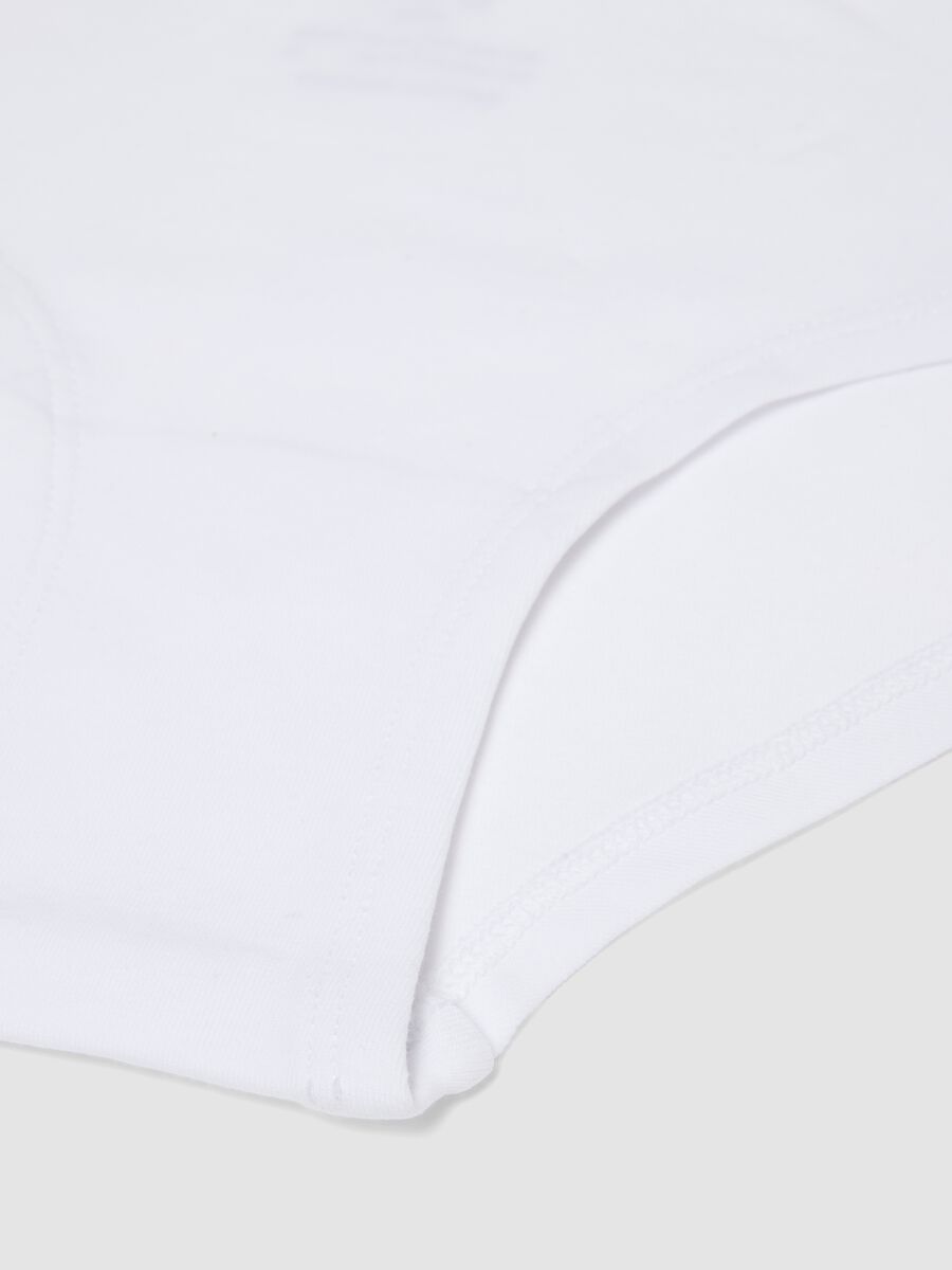 White organic stretch cotton briefs for girls_3