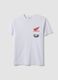 White pure cotton regular fit T-shirt with Honda print_0