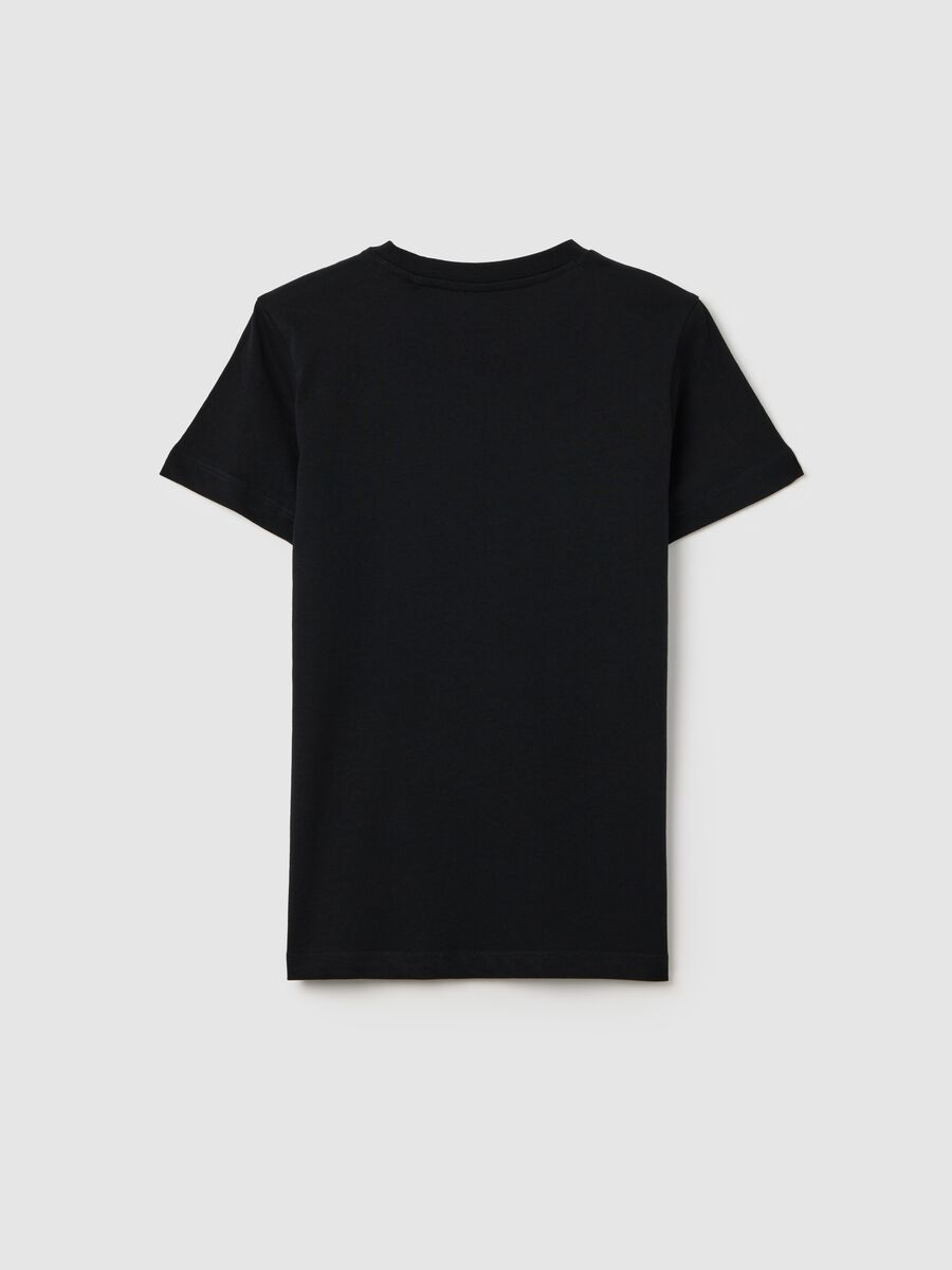 T-shirt da ragazzo in puro cotone nero slim fit_4