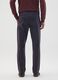 Blue Stretch Cotton Regular Fit Trousers_2