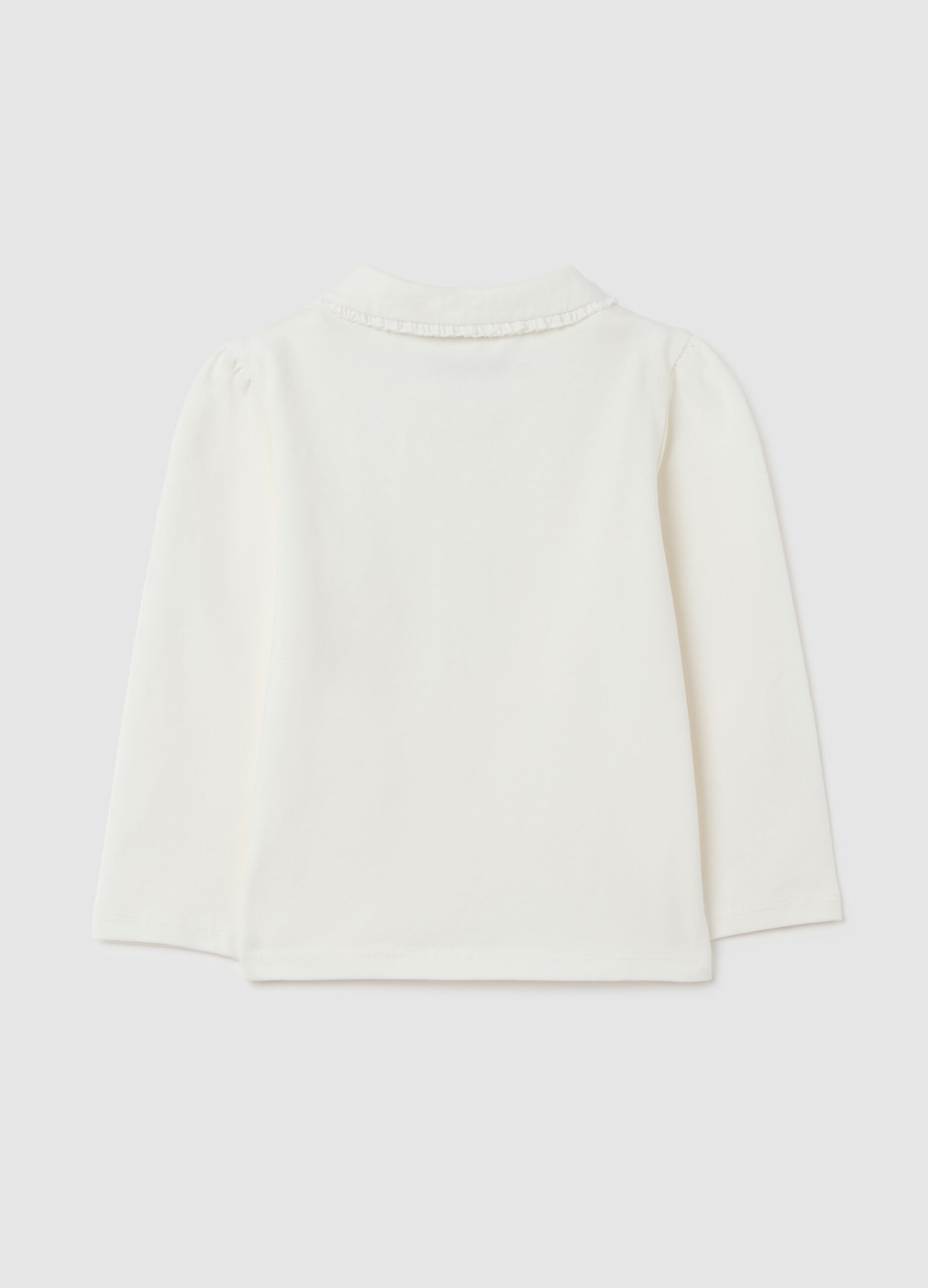 Girl's white stretch cotton shirt regular fit