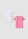 Multicolour pure cotton 2-pack T-shirts for baby girl_0