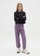 Girls' Purple Jogger Trousers in Pure Cotton with Print_0