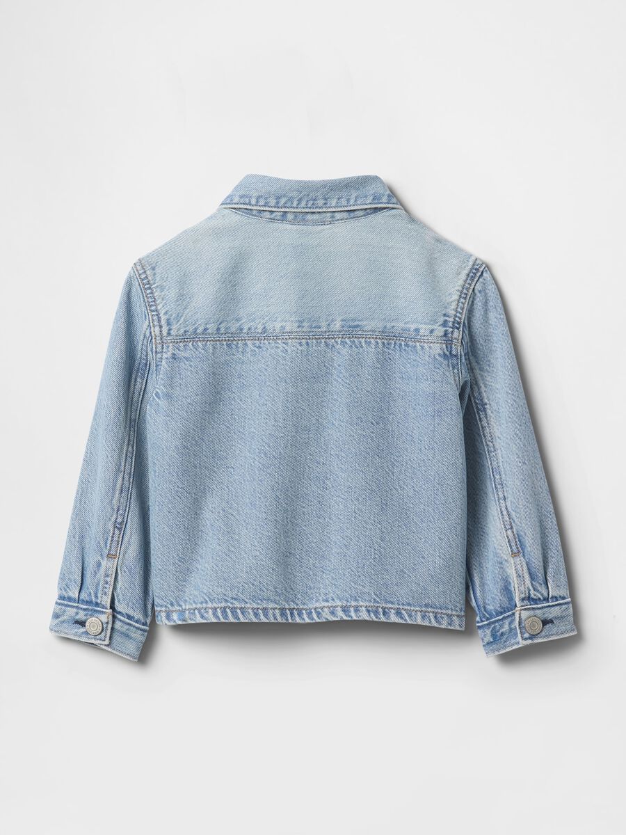 Denim jacket with embroidered logo for kids GAP_2