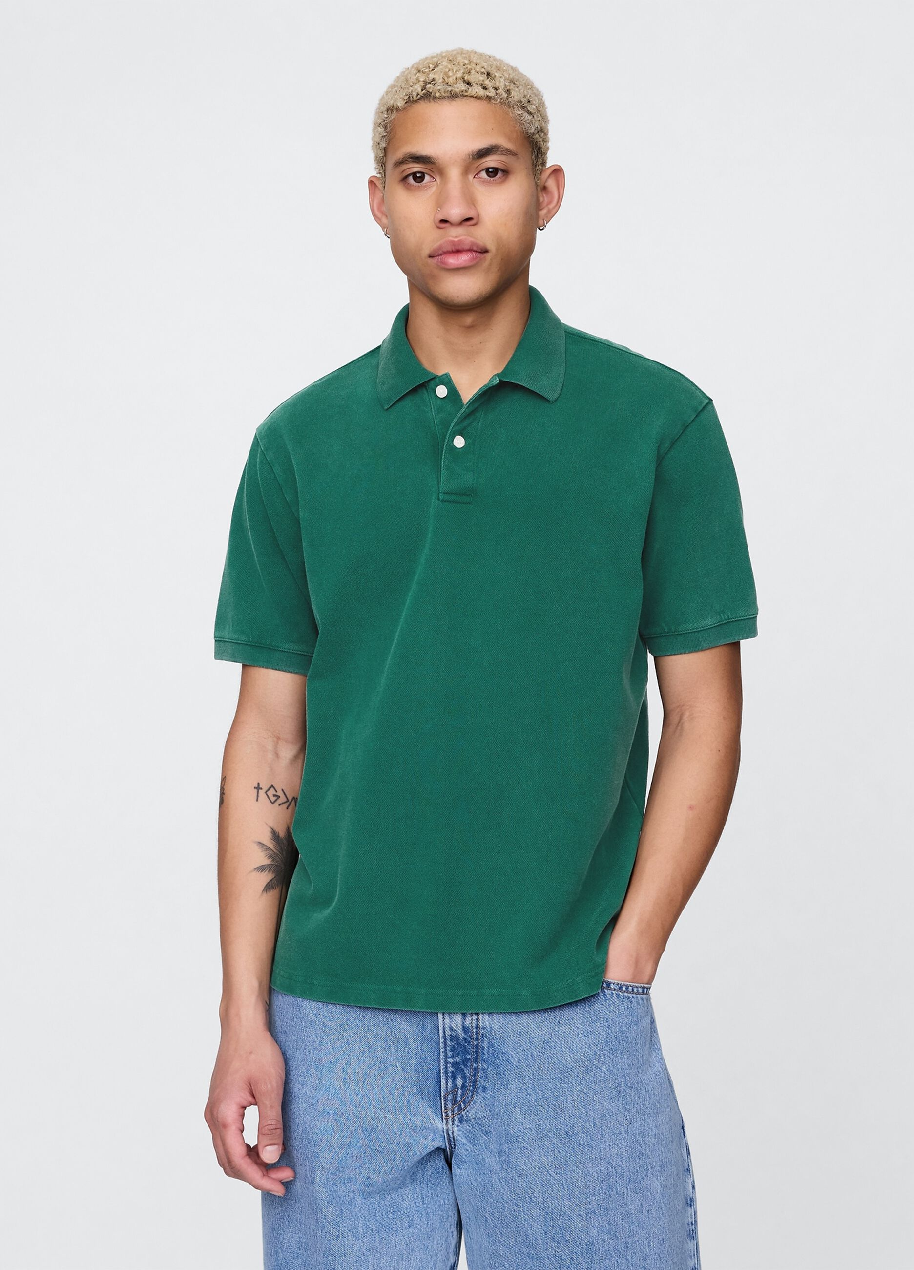 Green pure cotton polo Gap