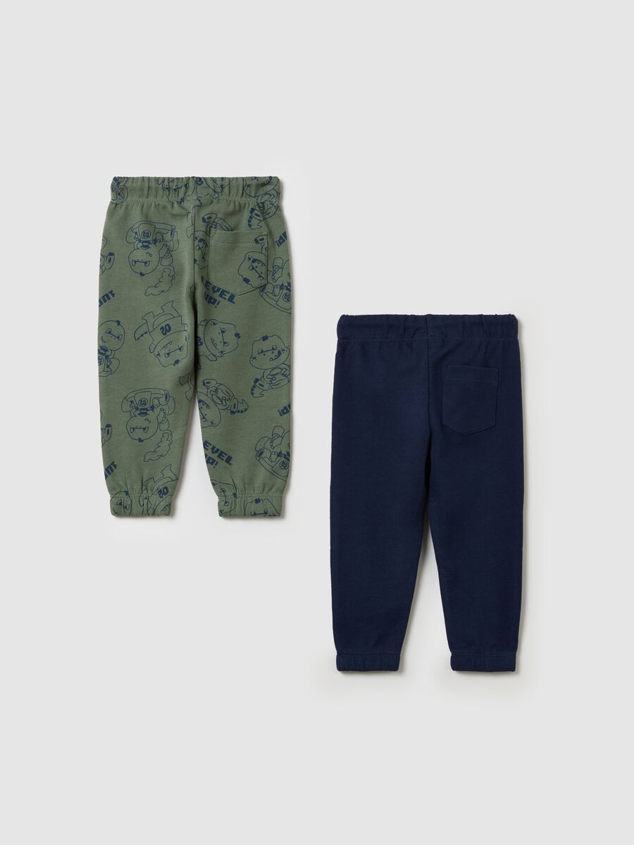 Two-pack fleece joggers with drawstring and print_1