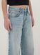 Girls' sky blue pure cotton wide leg jeans_2