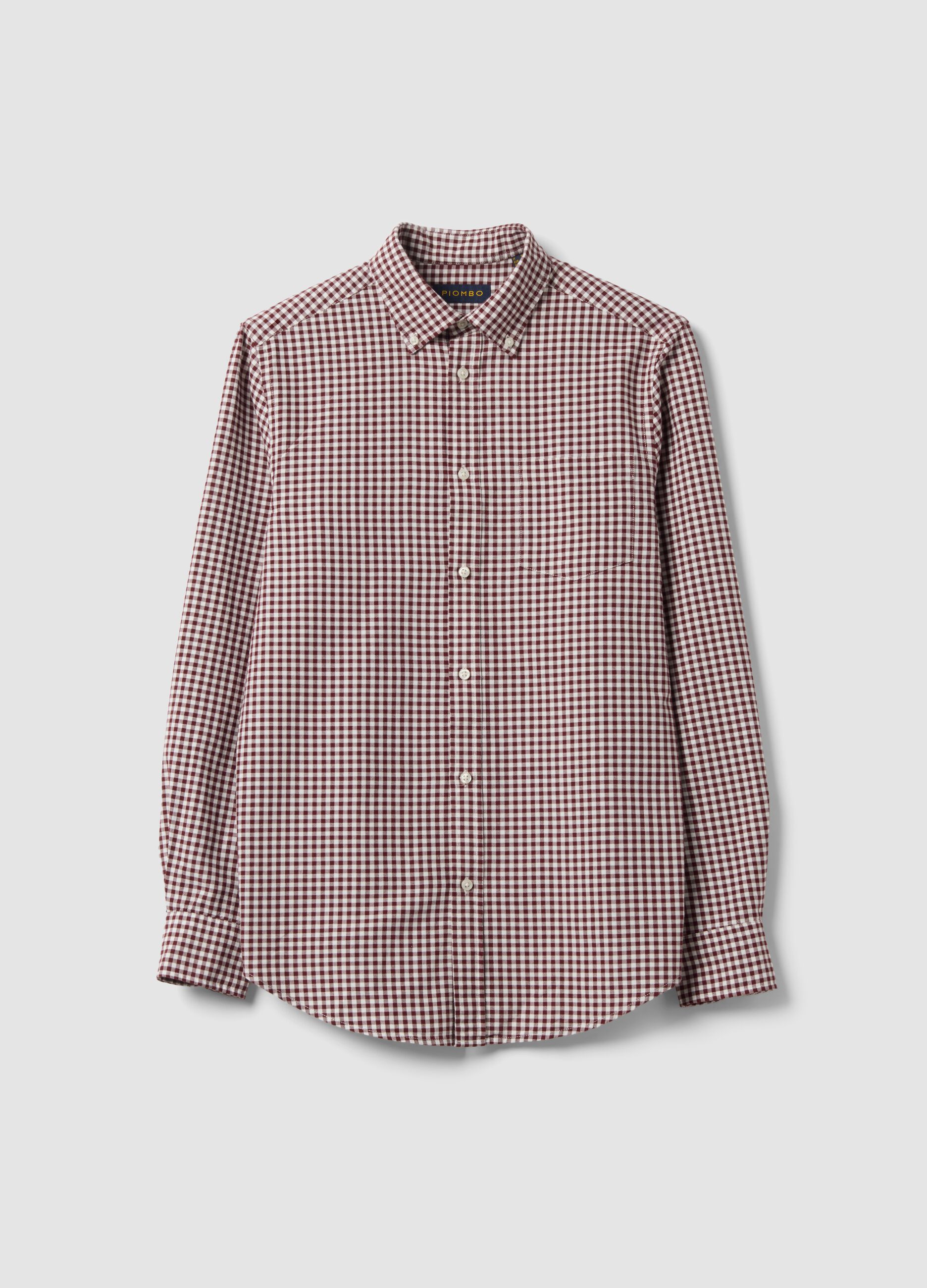 Men&rsquo;s multicolour pure cotton Oxford check shirt, regular fit