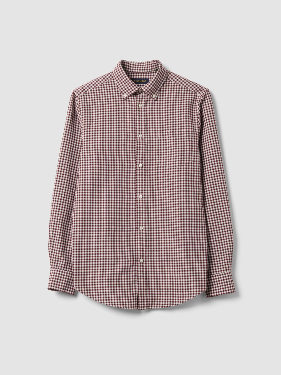 Camicia oxford multicolor a quadri in puro cotone regular fit_0
